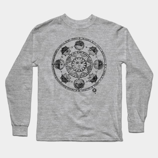 Astronomy, astrology, occult, magic, divination, sun moon cycle Long Sleeve T-Shirt by AltrusianGrace